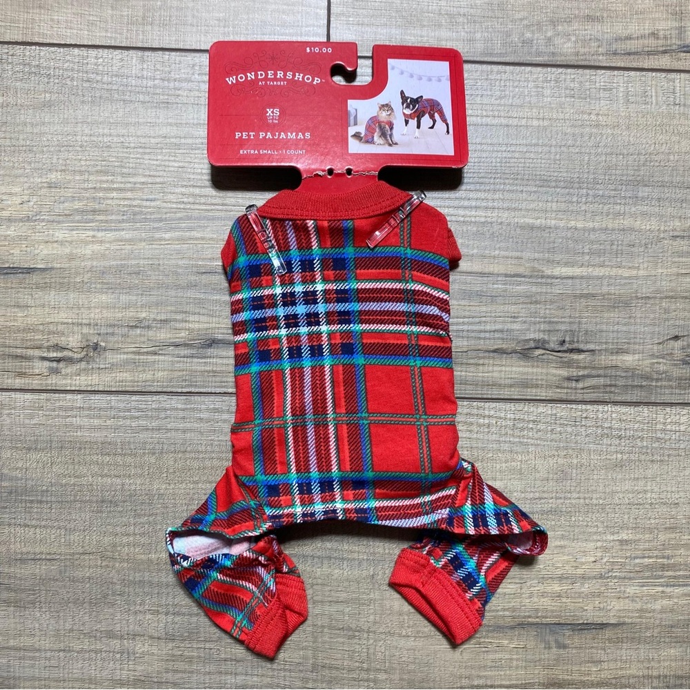 Wondershop By Target‎ Plaid Pet Pajamas Size XS Red Blue White Green